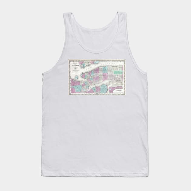 Vintage Map of NYC and Brooklyn (1861) Tank Top by Bravuramedia